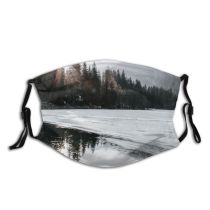 yanfind Ice Glacier Lake Daylight Park Frost Reflections Frosty Mountain Snowy Icy Forest Dust Washable Reusable Filter and Reusable Mouth Warm Windproof Cotton Face