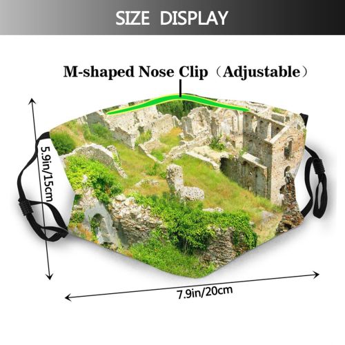 yanfind Left Remainings Sun Mystras Greece Remnants Memories Plant Rock Moss Formation Remain Dust Washable Reusable Filter and Reusable Mouth Warm Windproof Cotton Face