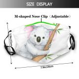 yanfind Isolated Picture Cute Colorful Natural Wildlife Koala Fauna Eucalyptus Summer Bear Baby Dust Washable Reusable Filter and Reusable Mouth Warm Windproof Cotton Face
