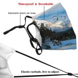 yanfind Goats Tree Wild Wilderness Tree Rocks Goat Snow Forrest River Mountains Canada Dust Washable Reusable Filter and Reusable Mouth Warm Windproof Cotton Face
