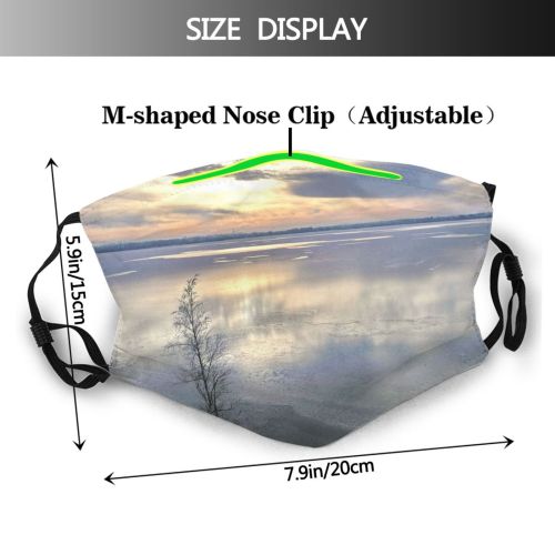 yanfind Winter Morning Winter Natural Atmospheric Cloud Landscape Sky Reflection Ice Daytime Park Dust Washable Reusable Filter and Reusable Mouth Warm Windproof Cotton Face