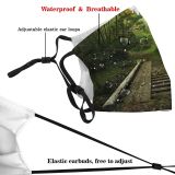 yanfind Natural Autumn Growth Rustic Leaves Landscape Fall Forest Path Tree Forest Rural Dust Washable Reusable Filter and Reusable Mouth Warm Windproof Cotton Face