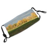 yanfind Grassland Landscape Field Sky Leaf Fall Sky Dark Natural Meadow Pasture Autumn Dust Washable Reusable Filter and Reusable Mouth Warm Windproof Cotton Face