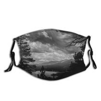 yanfind Idyllic Pine Forest Clouds Tranquil Mountains Trees Sky Fir Woods Scenic Cloudy Dust Washable Reusable Filter and Reusable Mouth Warm Windproof Cotton Face