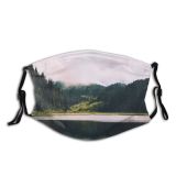 yanfind Lake Daylight Calm Reflections Pine Reservoir Mountain Forest Clouds River Scenery Conifer Dust Washable Reusable Filter and Reusable Mouth Warm Windproof Cotton Face