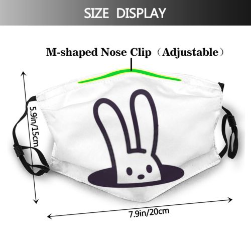 yanfind Burrow Ears Logotype Isolated Art Easter Pet Company Adorable Hare Magic Rabbit Dust Washable Reusable Filter and Reusable Mouth Warm Windproof Cotton Face