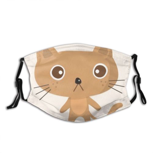 yanfind Isolated Farm Cat Cute Wildlife Design Art Wild Funny Cartoon Silhouette Dust Washable Reusable Filter and Reusable Mouth Warm Windproof Cotton Face