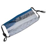 yanfind Winter Frozen Sky Cool Field Swiss Winter Natural Wilderness Landscape Mountain Sky Dust Washable Reusable Filter and Reusable Mouth Warm Windproof Cotton Face