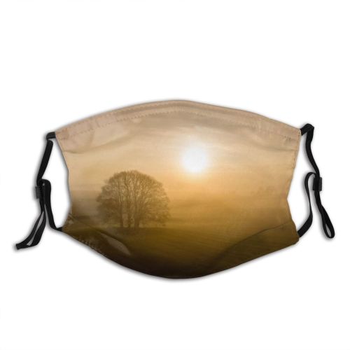 yanfind Dawn Drone Malham Atmospheric Grass Mood Sunset Landscape Agriculture Emotion Rural Tree Dust Washable Reusable Filter and Reusable Mouth Warm Windproof Cotton Face