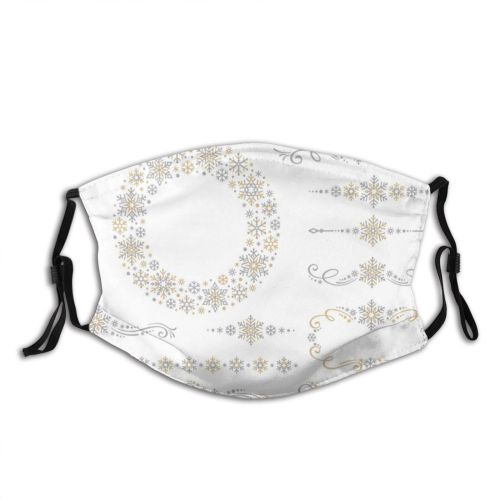 yanfind Hexagon Design Frost Star Frozen Sharp Silver Falling Snow Retro Space Ornament Dust Washable Reusable Filter and Reusable Mouth Warm Windproof Cotton Face