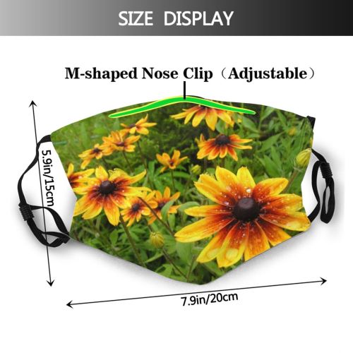 yanfind Plant Annual Flower Flower Coneflower Plant Susan Daisy Family Poland Eyed Flowers Dust Washable Reusable Filter and Reusable Mouth Warm Windproof Cotton Face