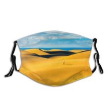 yanfind Grand Lifestyle Landscape Sand Solitude Unrecognizable Island Ocean Islands Healthy Canary Sky Dust Washable Reusable Filter and Reusable Mouth Warm Windproof Cotton Face