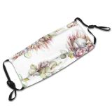 yanfind  Spring Flower Botany Vintage Garden Flora Bud Plant Watercolor Protea Branch Dust Washable Reusable Filter and Reusable Mouth Warm Windproof Cotton Face