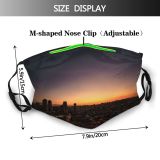 yanfind Idyllic Sunset Dawn Urban Scenery Free Crescent Architecture Outdoors Sky Clear Dusk Dust Washable Reusable Filter and Reusable Mouth Warm Windproof Cotton Face