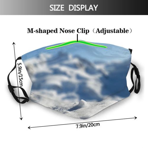 yanfind Ice Ski Slope Frost Alps Defocused Tourist France Landscape Resort Peak Tree Dust Washable Reusable Filter and Reusable Mouth Warm Windproof Cotton Face