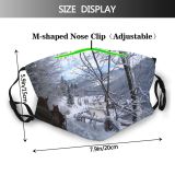 yanfind Winter Geological Landscape Sky Tree Ice Storm Blizzard Frost Winter Freezing Snow Dust Washable Reusable Filter and Reusable Mouth Warm Windproof Cotton Face