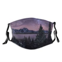 yanfind Ice Frost Grand Range Landscape Night Snow Forest Way Ridge Wyoming Sky Dust Washable Reusable Filter and Reusable Mouth Warm Windproof Cotton Face