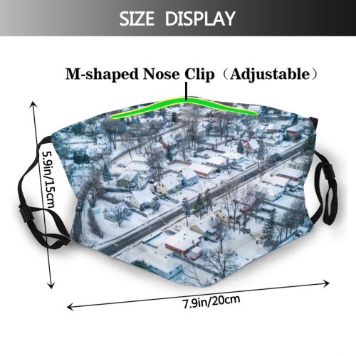 yanfind Ice Frost Aerial Contemplation Landscape Woodland Frozen Walkway Tranquility Rural Tree Scene Dust Washable Reusable Filter and Reusable Mouth Warm Windproof Cotton Face