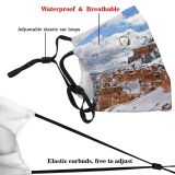 yanfind Ice Glacier Daylight Park Frost Landmark Sight Frosty Mountain Snowy Attraction Icy Dust Washable Reusable Filter and Reusable Mouth Warm Windproof Cotton Face