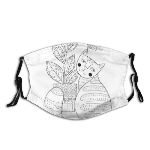 yanfind Abstract Butterfly Pages Cat Cute Kittens Ornamental Coloring Contour Doodle Ornament Relaxation Dust Washable Reusable Filter and Reusable Mouth Warm Windproof Cotton Face