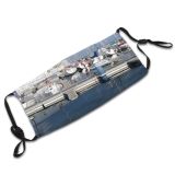 yanfind Marina Harbor Marina Boat Reflection Sky Vehicle Infrastructure Dock Boat Port Dust Washable Reusable Filter and Reusable Mouth Warm Windproof Cotton Face