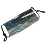 yanfind Idyllic Lake Calm Trentino Pine Mountain Braies Daytime Coniferous Tranquil Scenery Mountains Dust Washable Reusable Filter and Reusable Mouth Warm Windproof Cotton Face