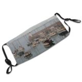 yanfind Harbor Vehicle Calm Morning Atmospheric Reflection Harbour Light Marina Boats Sunrise Morning Dust Washable Reusable Filter and Reusable Mouth Warm Windproof Cotton Face