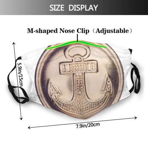 yanfind Button Metal Badge Marines Armed Navy Decoration Forces Vessel Item Gold Sewing Dust Washable Reusable Filter and Reusable Mouth Warm Windproof Cotton Face