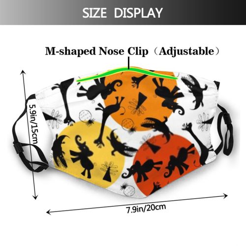 yanfind Elephant Safari Cute Wildlife Alligator Africa Art Fun Tropical Sketching Giraffe Crocodile Dust Washable Reusable Filter and Reusable Mouth Warm Windproof Cotton Face