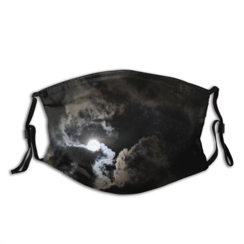 yanfind Night Moon Event Cloud Sky Fall Light Moon Cloudy Celestial Luna Ski Dust Washable Reusable Filter and Reusable Mouth Warm Windproof Cotton Face