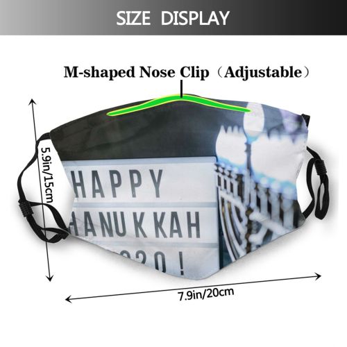 yanfind Jewish Holder Tradition Modern Shabbat Concept Culture Table Candle Menorah Reflection Hanukkah Dust Washable Reusable Filter and Reusable Mouth Warm Windproof Cotton Face