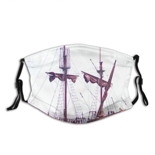 yanfind Flagship Watercraft Caravel Pirate Sea Vehicle Ship Sailboat Carrack Wood Ship Boat Dust Washable Reusable Filter and Reusable Mouth Warm Windproof Cotton Face