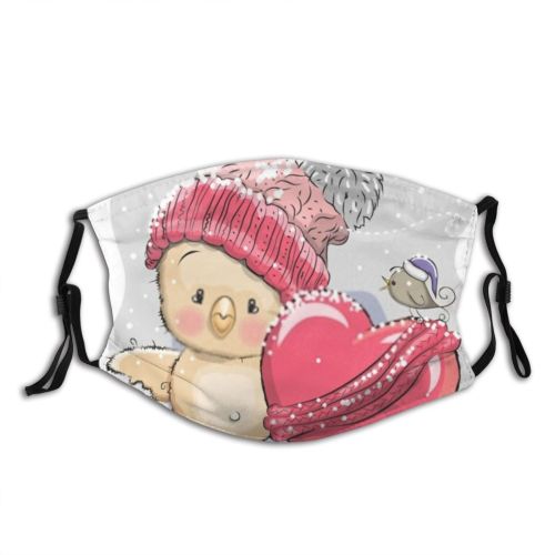 yanfind Happiness Bird Snow Christmas Cute Warm Winter Cap Cartoons Cheerful Child Baby Dust Washable Reusable Filter and Reusable Mouth Warm Windproof Cotton Face