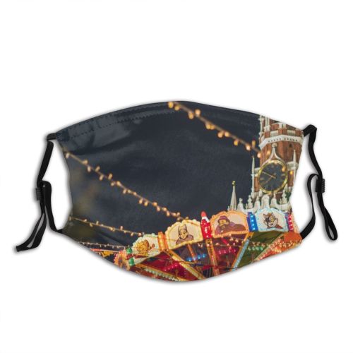 yanfind Kremlin Fair Fantasy Go Vacation Park Exterior Moscow Landmark Evening Fairy Night Dust Washable Reusable Filter and Reusable Mouth Warm Windproof Cotton Face