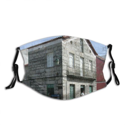 yanfind Neighbourhood Building Portugal Town Wall Street Facade Area Property Residential Architecture Dust Washable Reusable Filter and Reusable Mouth Warm Windproof Cotton Face