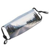 yanfind Country Louise America Americas Range Landscape Point Coniferous Tranquility Banff Tree Scene Dust Washable Reusable Filter and Reusable Mouth Warm Windproof Cotton Face