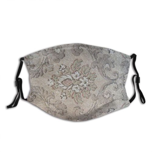 yanfind Flower Retro Motif Lace Flowers Classic Design Beige Visual Paisley Floral Wall Dust Washable Reusable Filter and Reusable Mouth Warm Windproof Cotton Face