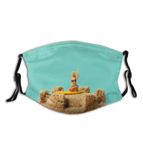 yanfind Castle Leisure Surfer Break Tourist Destination Figure Vacation Beach Sand Macro Little Dust Washable Reusable Filter and Reusable Mouth Warm Windproof Cotton Face