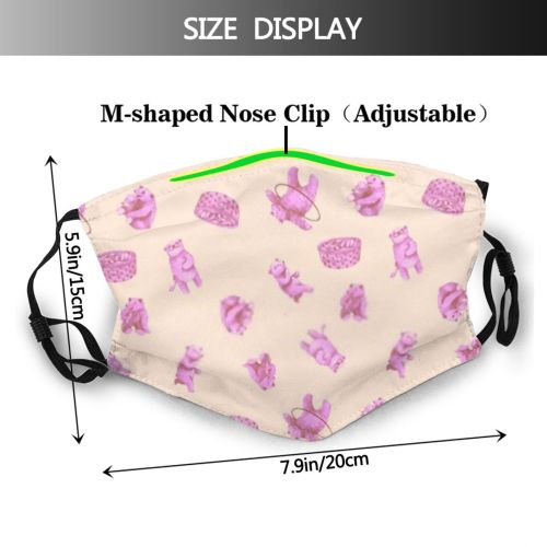 yanfind Isolated Artsy Artwork Cute Seamless Eating Present Pastel Teddy Action Bear Design Dust Washable Reusable Filter and Reusable Mouth Warm Windproof Cotton Face