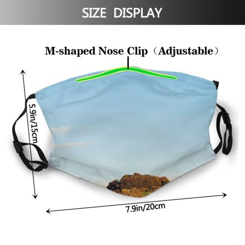 yanfind Grassland Steppe Cloud Landscape Sky Trees Fall Savanna Tree Natural Rock Autumn Dust Washable Reusable Filter and Reusable Mouth Warm Windproof Cotton Face