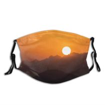 yanfind Italy Hour Silhouette Sunrise Golden Sunset Backlit Sky Mountains Dusk Dawn Sun Dust Washable Reusable Filter and Reusable Mouth Warm Windproof Cotton Face