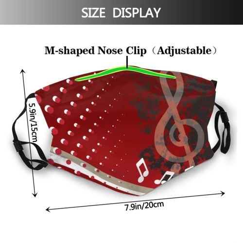 yanfind Design Culture Font Notes Classic Sound Design Graphics Dust Washable Reusable Filter and Reusable Mouth Warm Windproof Cotton Face