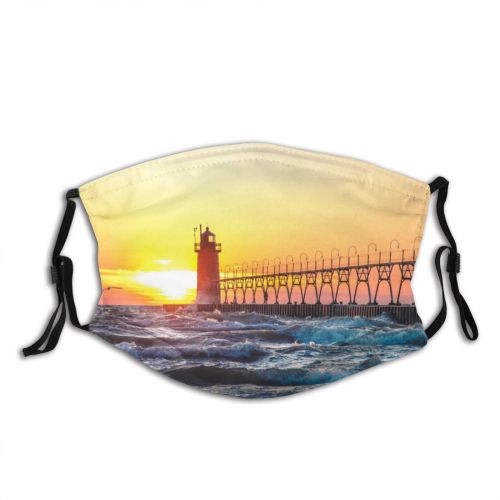 yanfind Idyllic Sunset Dawn Waves Sea Beach Tranquil Scenery Outdoors Sky Dusk Summer Dust Washable Reusable Filter and Reusable Mouth Warm Windproof Cotton Face