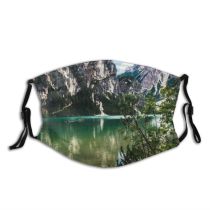 yanfind Idyllic Lake Mountain Forest Clouds River Mountains Beautiful Leaves Valley Alps Trees Dust Washable Reusable Filter and Reusable Mouth Warm Windproof Cotton Face
