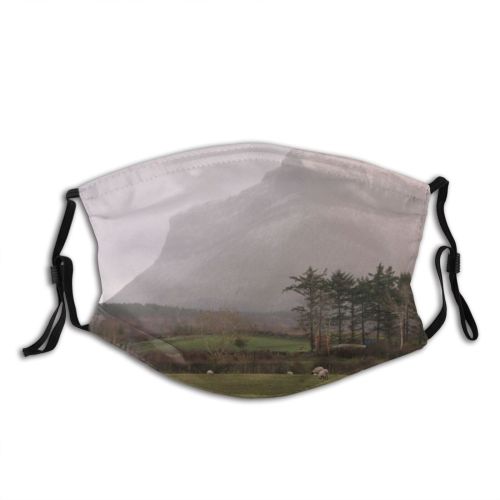 yanfind Mountain Winter Grazing Grassland Sligo Highland Mountain Sky Sheep Sheep Pasture Atmospheric Dust Washable Reusable Filter and Reusable Mouth Warm Windproof Cotton Face