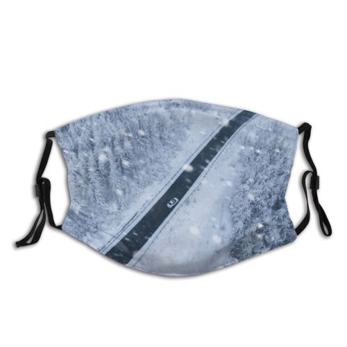 yanfind Country Drone East Aerial Frost Canopy Landscape Point Trip Winding Frozen Falling Dust Washable Reusable Filter and Reusable Mouth Warm Windproof Cotton Face