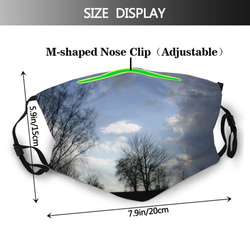 yanfind Cloud Landscape Sky Tree Branch Atmosphere Morning Natural Atmospheric Storm Daytime Clouds Dust Washable Reusable Filter and Reusable Mouth Warm Windproof Cotton Face