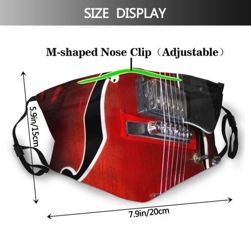 yanfind Soul Blues Electronic Musical Bands Bass Volume Metal Guitars Accessory Guitar Rock Dust Washable Reusable Filter and Reusable Mouth Warm Windproof Cotton Face