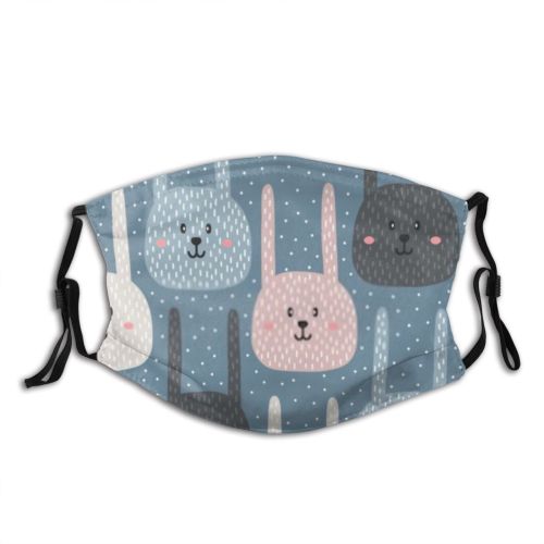 yanfind Childish Isolated Fantasy Friendly Postcard Pack Fabric Decoration Hares Hare Abstract Children's Dust Washable Reusable Filter and Reusable Mouth Warm Windproof Cotton Face