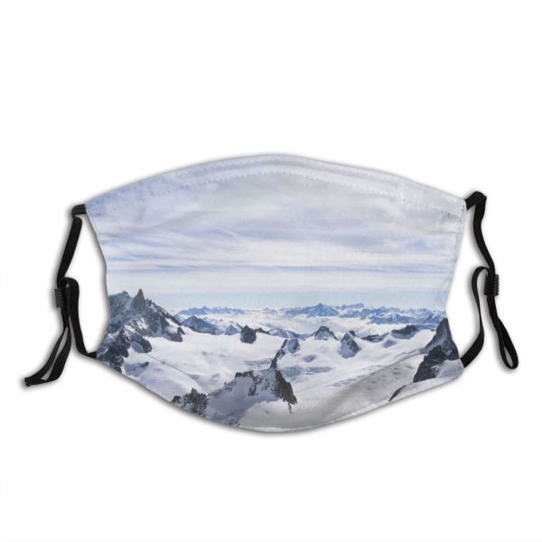 yanfind Ice Mont Glacier Vacation Frost Hike Mountain Explore Panorama Top Ski Climb Dust Washable Reusable Filter and Reusable Mouth Warm Windproof Cotton Face